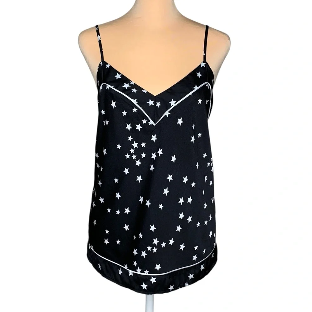 INC Silky Satin Cami PJ Pajama Set M Starry Nights Celestial Stars Loungewear